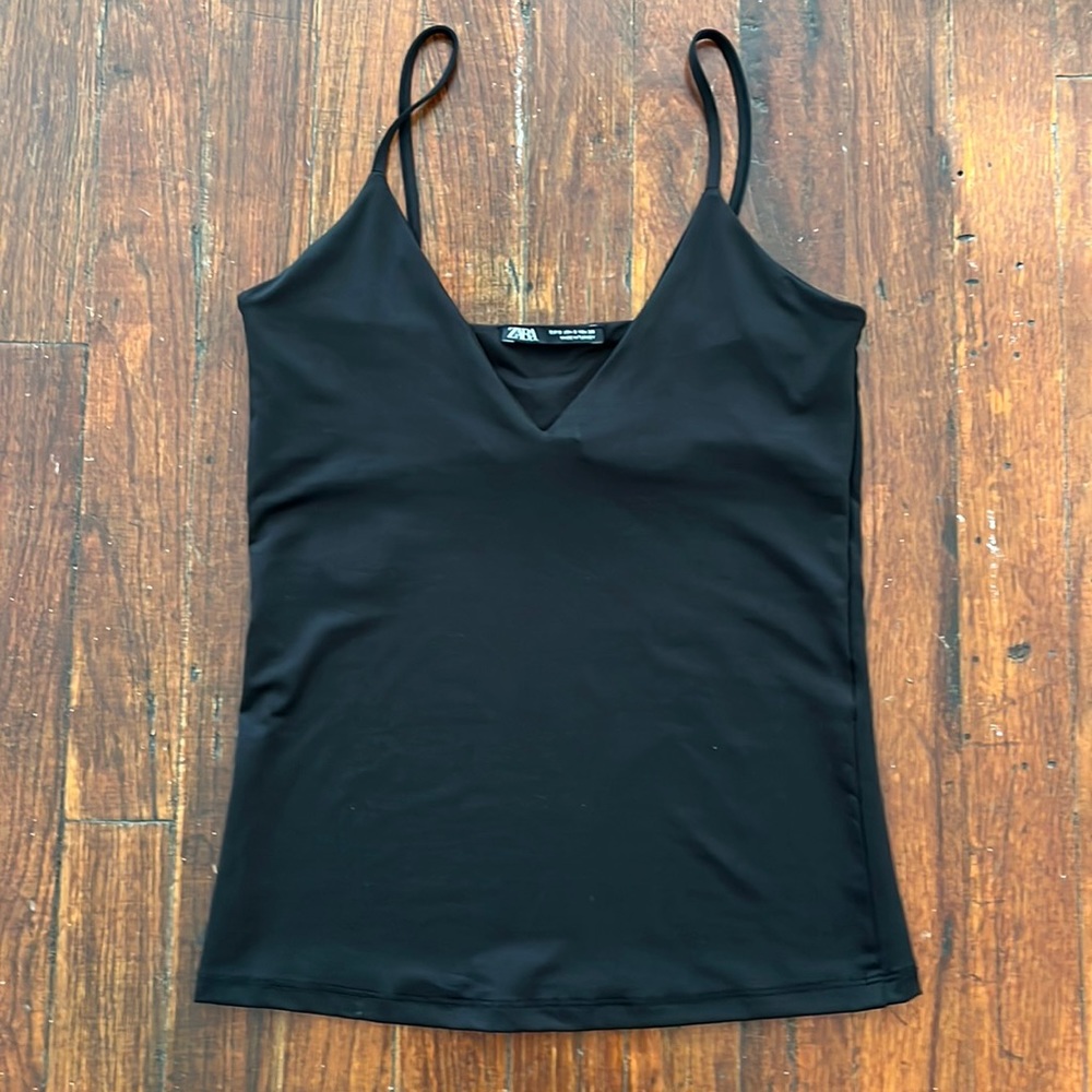 Zara Black Spaghetti Strap Tank Top